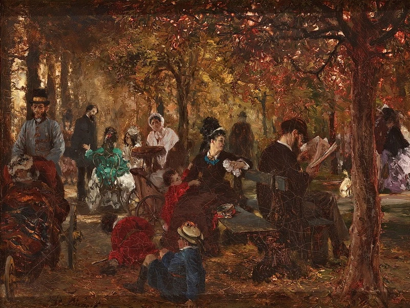 1815-Adolph von Menzel - Nel Giardino del Lussemburgo - Museo Puškin delle belle arti